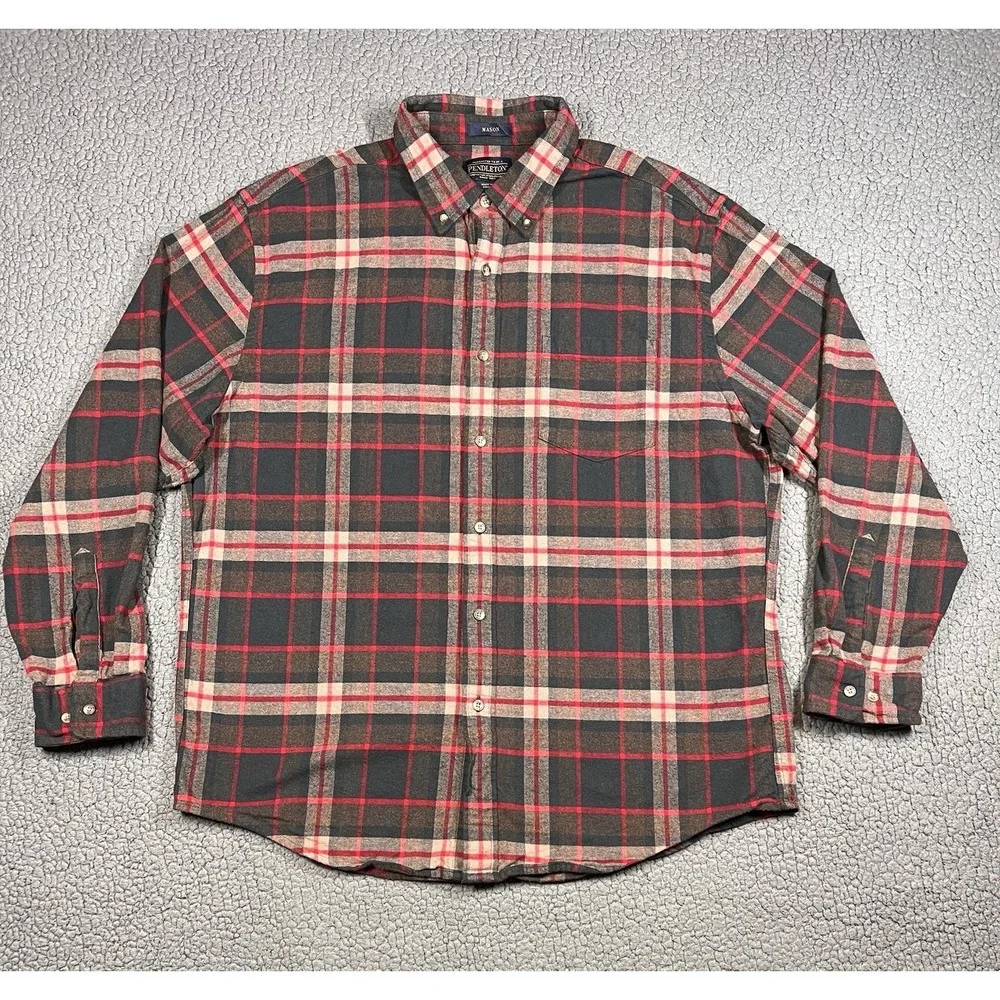 Pendleton Mason Mens Size XL Long‎ Sleeve Flannel Button Down Shirt